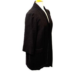 Gorgeous 1950's VINTAGE LILLI ANN Paris Black Coat Fabulous French Wool M/L